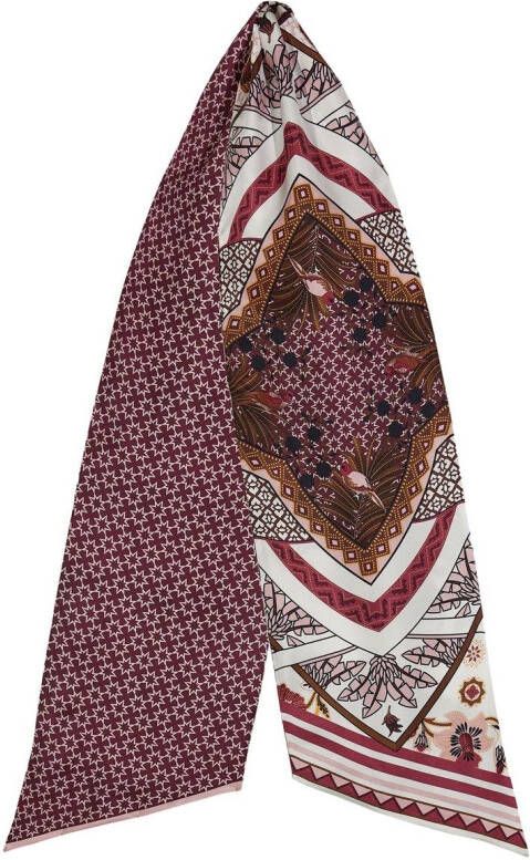 Ferragamo Zijden bandeau sjaal met print Beige