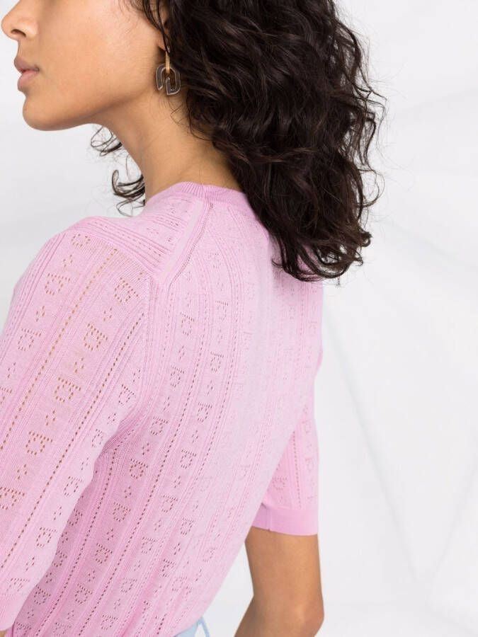Ferragamo Top met Gancini patroon Roze