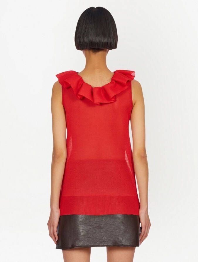 Ferragamo Top van scheerwol Rood
