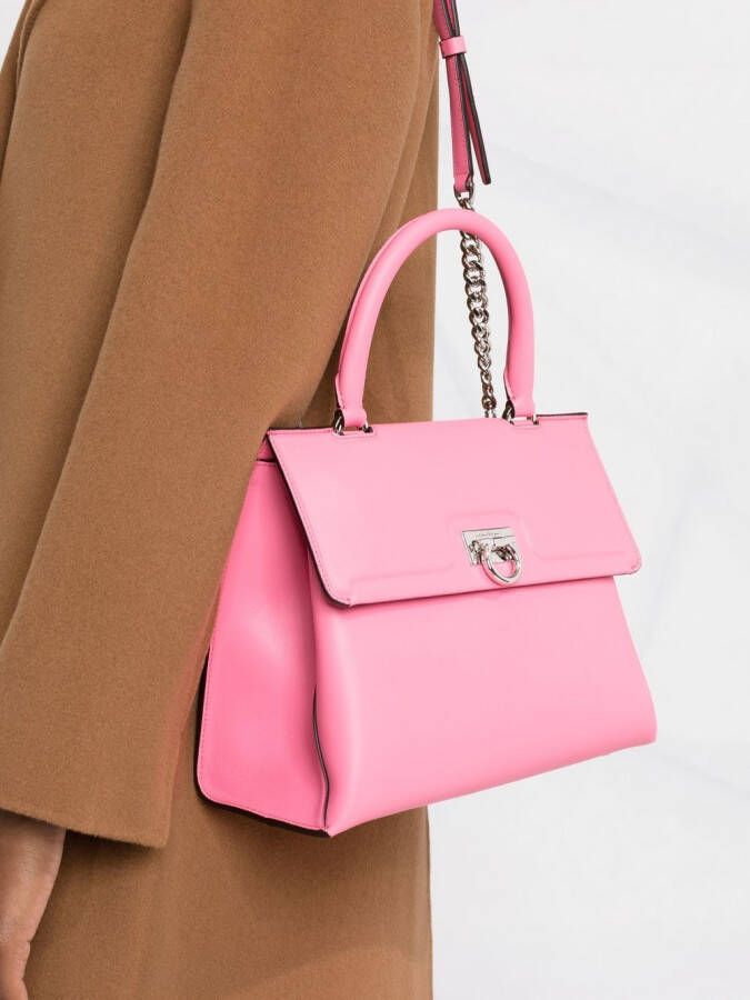 Ferragamo Trifolio leren shopper Roze