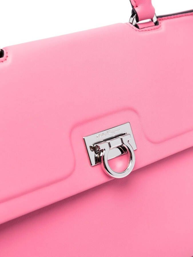Ferragamo Trifolio leren shopper Roze