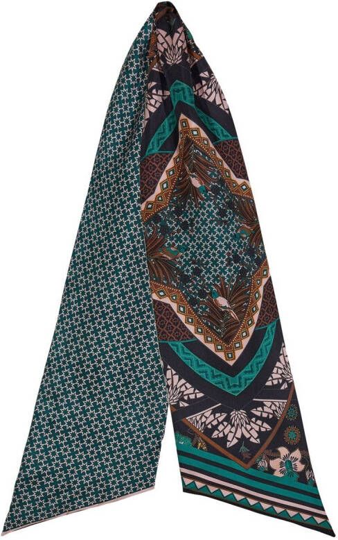 Ferragamo Zijden bandeau sjaal met print Zwart