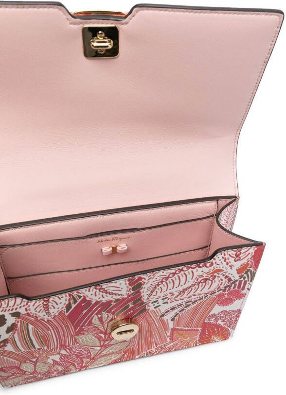 Ferragamo Vara leren boekentas Roze