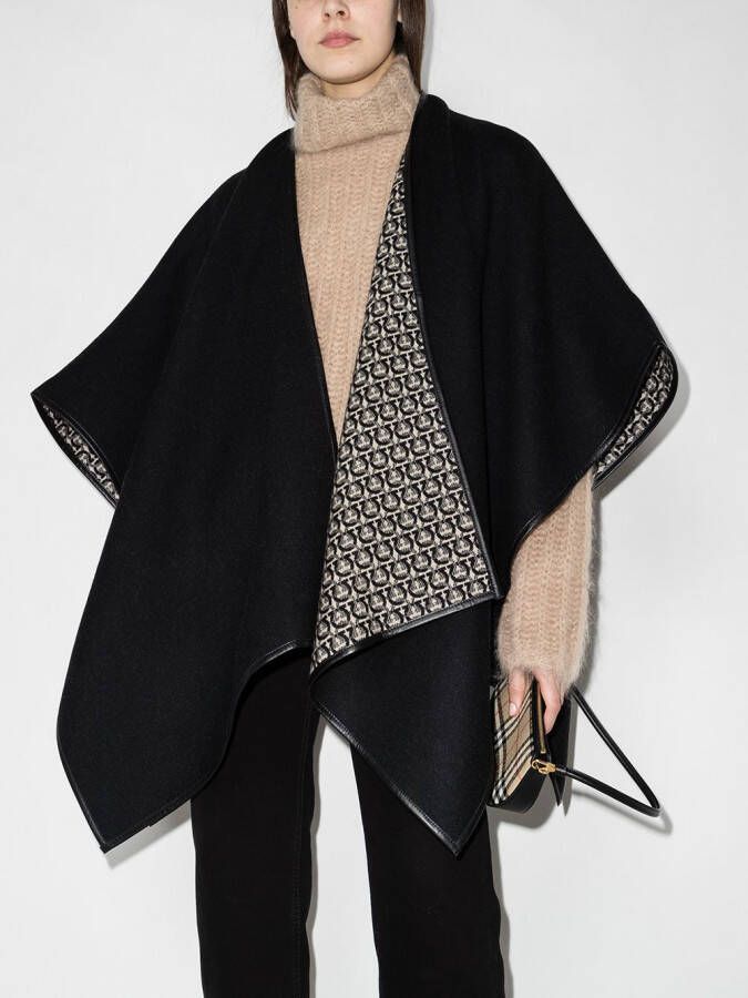 Ferragamo Wollen cape Zwart