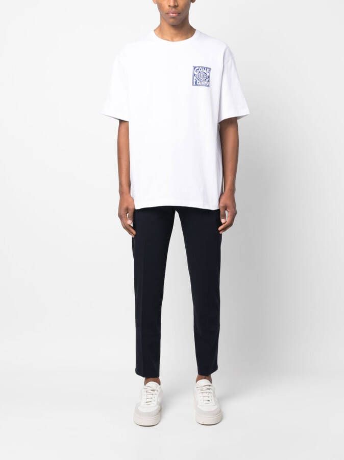 SAMSOE Broek met toelopende pijpen Blauw