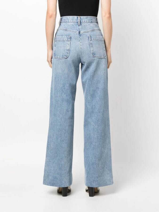 SANDRO Jeans met wijde pijpen Blauw