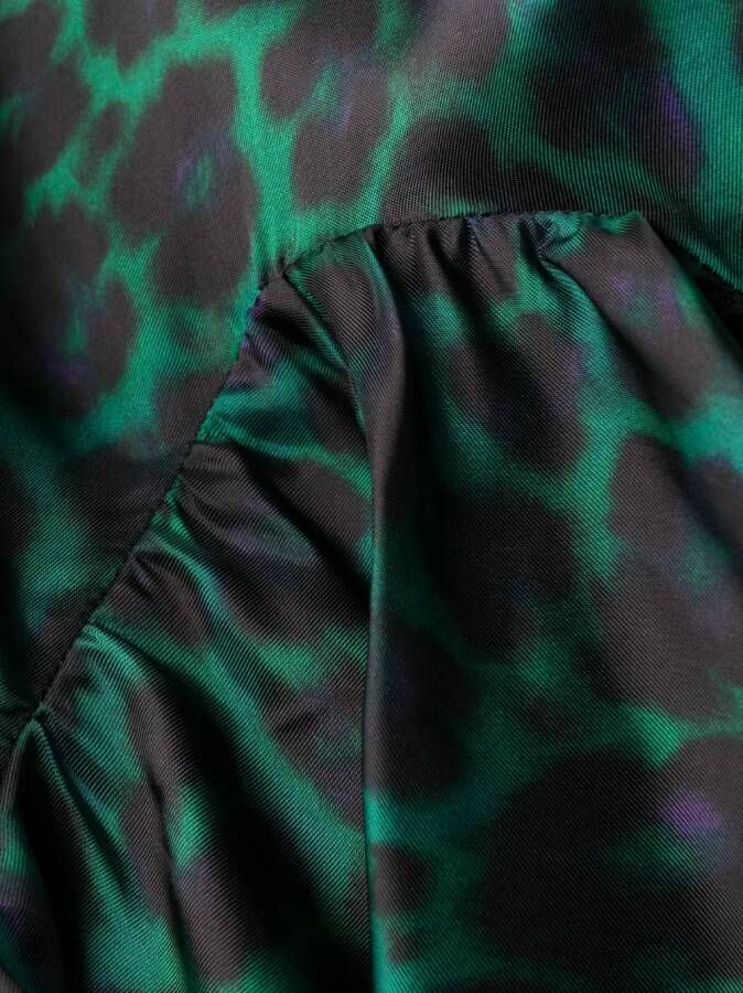 SANDRO Midi-jurk met luipaardprint Groen