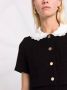 SANDRO Mini-jurk met contrasterende kraag Zwart - Thumbnail 3