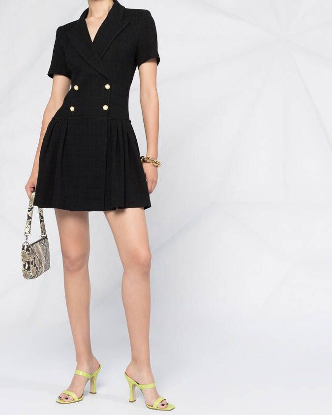 SANDRO Mini-jurk met dubbele rij knopen Zwart
