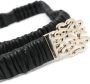 SANDRO ruched-detailing elasticated leather belt Zwart - Thumbnail 2