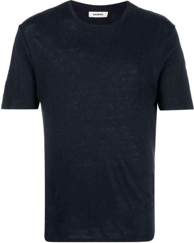 SANDRO T-shirt met ronde hals Blauw