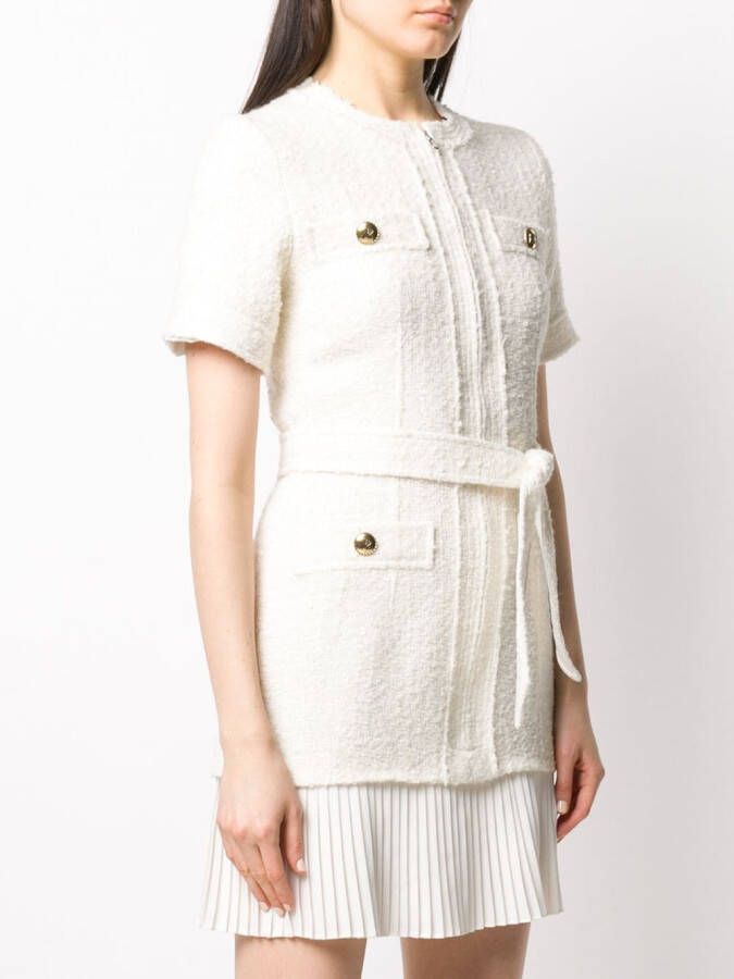 SANDRO Tweed mini-jurk Beige