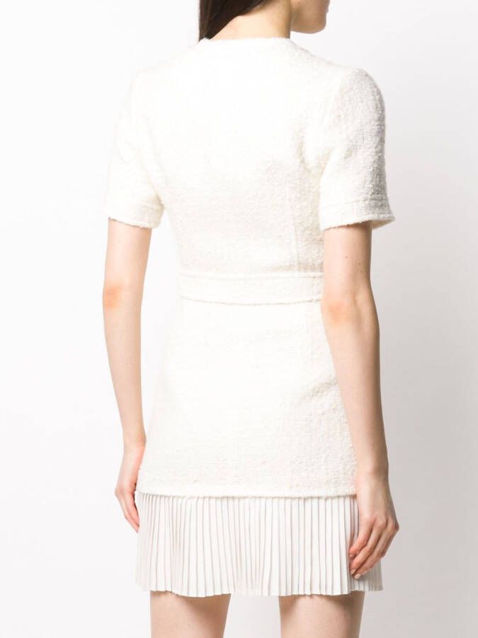 SANDRO Tweed mini-jurk Beige