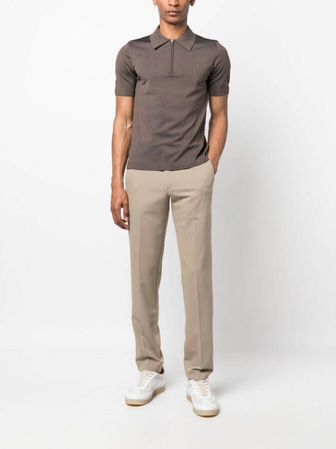 SANDRO Poloshirt met rits Bruin