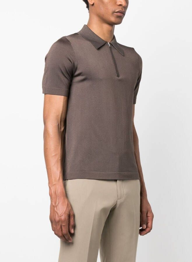 SANDRO Poloshirt met rits Bruin