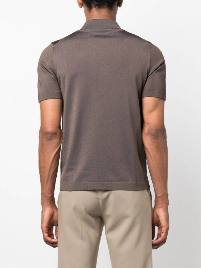 SANDRO Poloshirt met rits Bruin