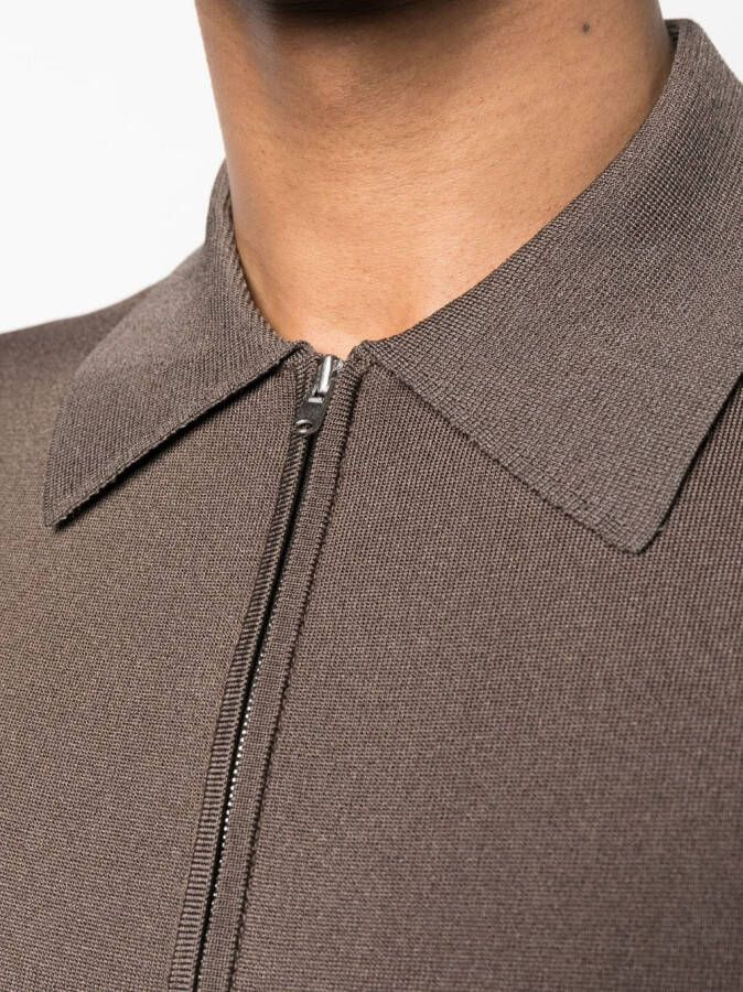 SANDRO Poloshirt met rits Bruin