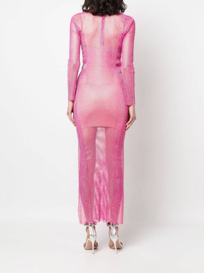 Santa Brands Maxi-jurk verfraaid met strass Roze