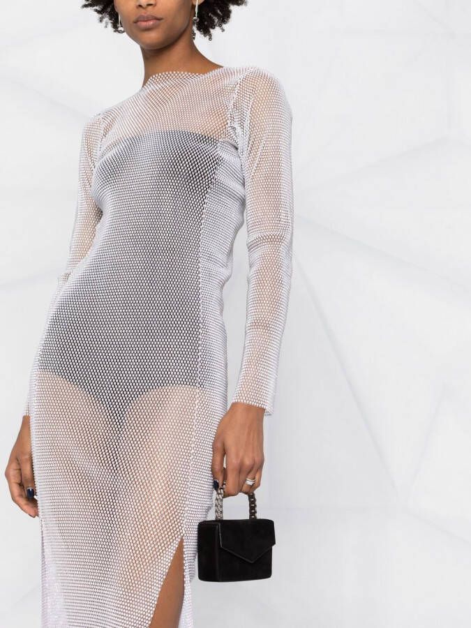 Santa Brands Maxi-jurk verfraaid met strass Zilver