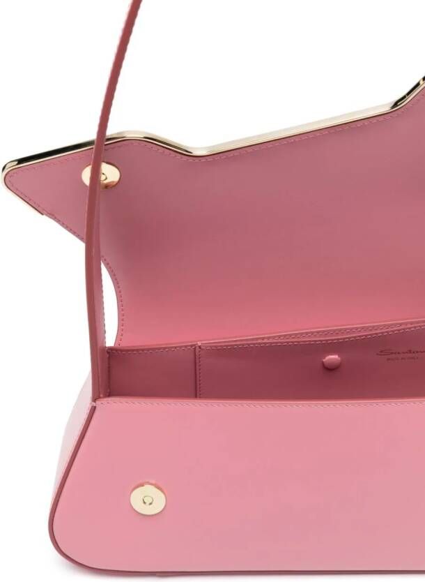 Santoni The Pluto leren schoudertas Roze