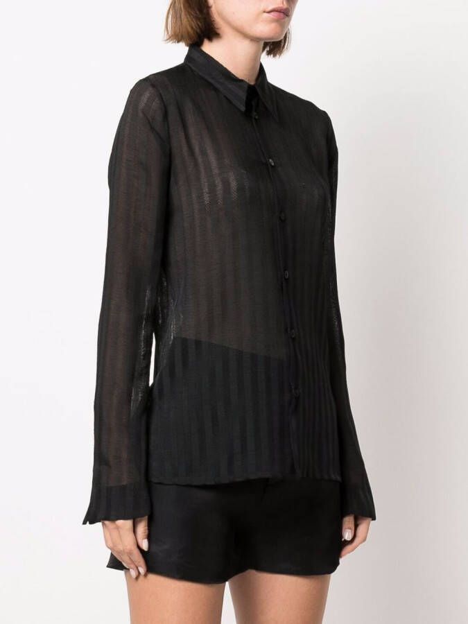 SAPIO Gestreepte blouse Zwart