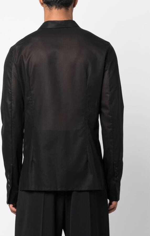 SAPIO Semi-doorzichtig overhemd Zwart