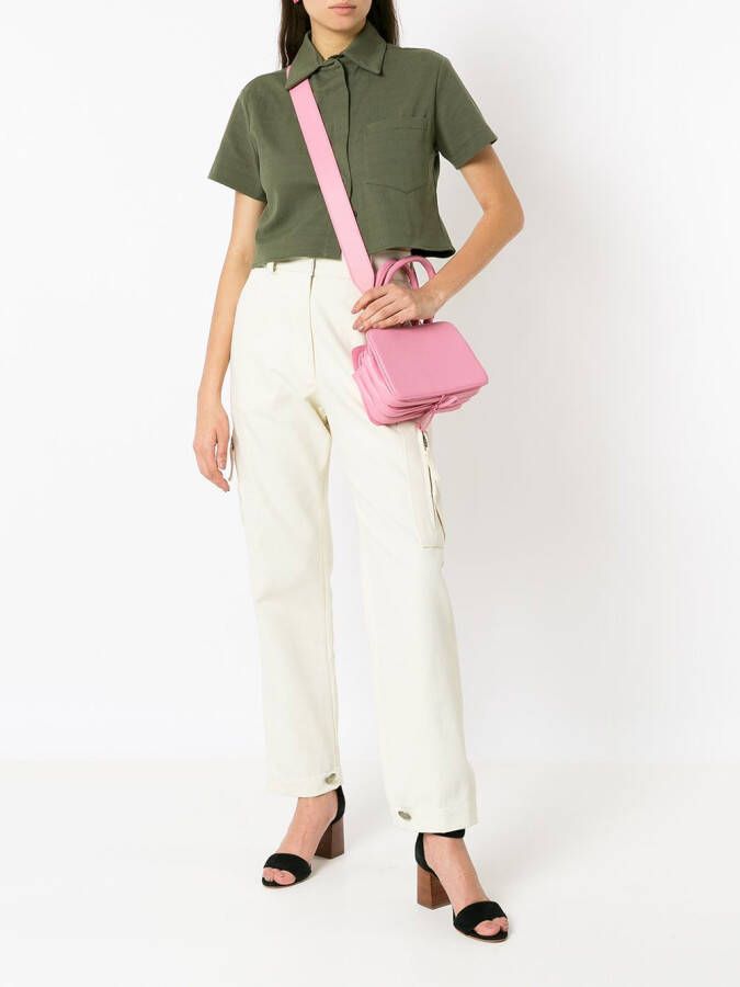 Sarah Chofakian Leren crossbodytas Roze