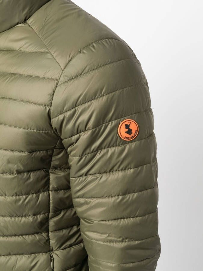 Save The Duck Donsjack met logopatch Groen