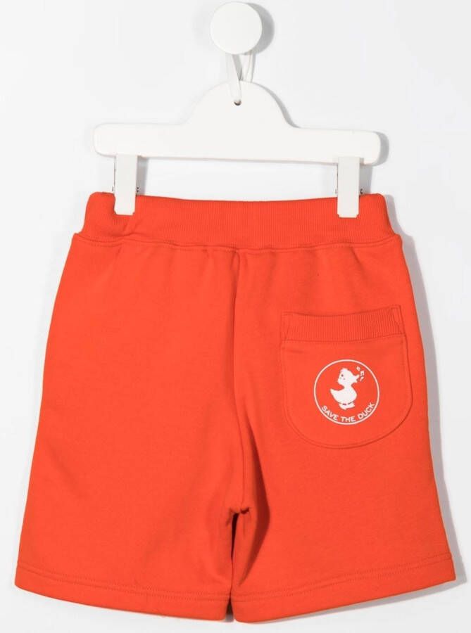 Save The Duck Kids Trainingsshorts met logoprint Oranje