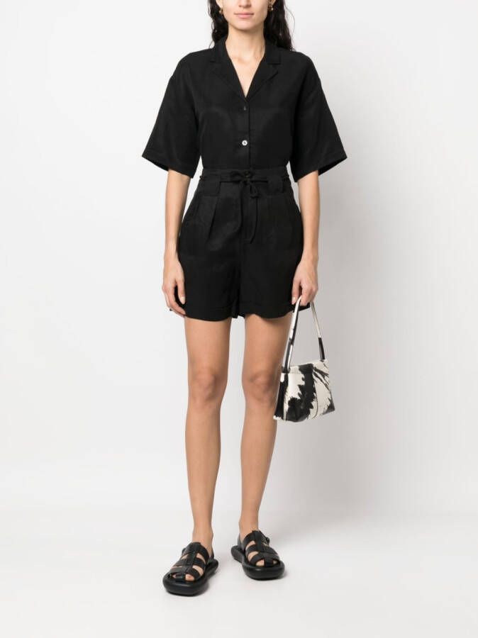Scotch & Soda Shorts met gestrikte taille Zwart
