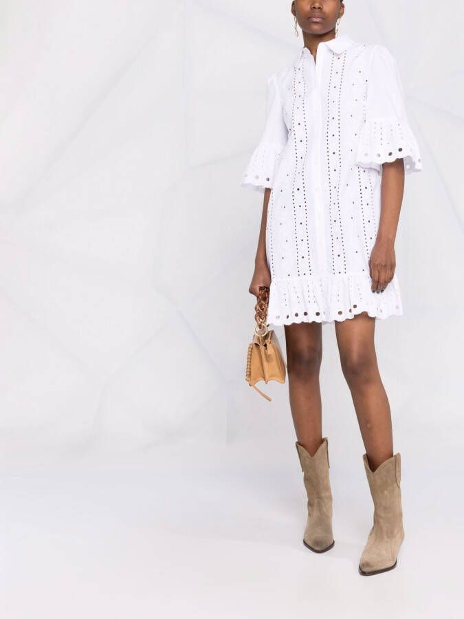 See by Chloé Broderie anglaise blousejurk Wit