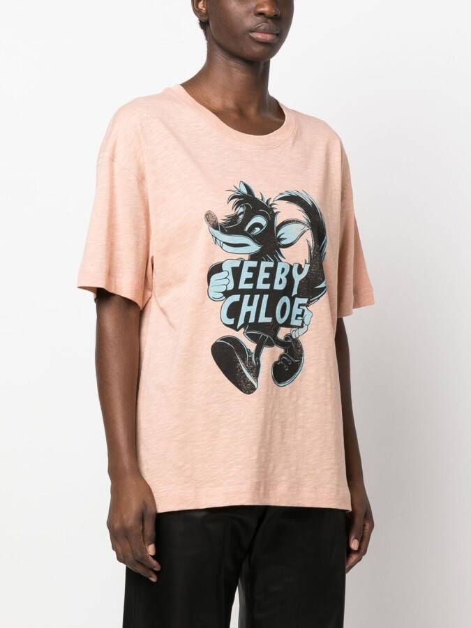 See by Chloé T-shirt met print Roze