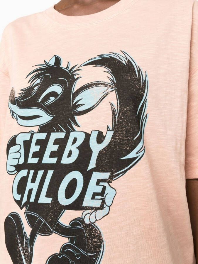 See by Chloé T-shirt met print Roze