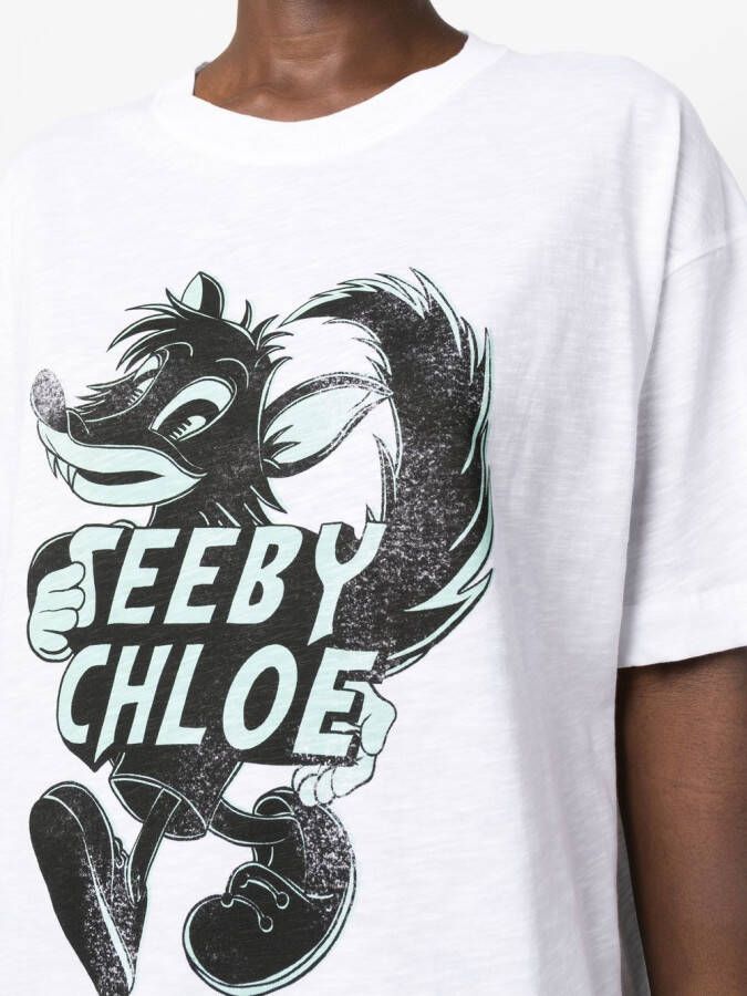 See by Chloé T-shirt met logoprint Wit
