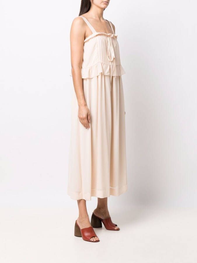 See by Chloé Maxi-jurk met ruches Beige