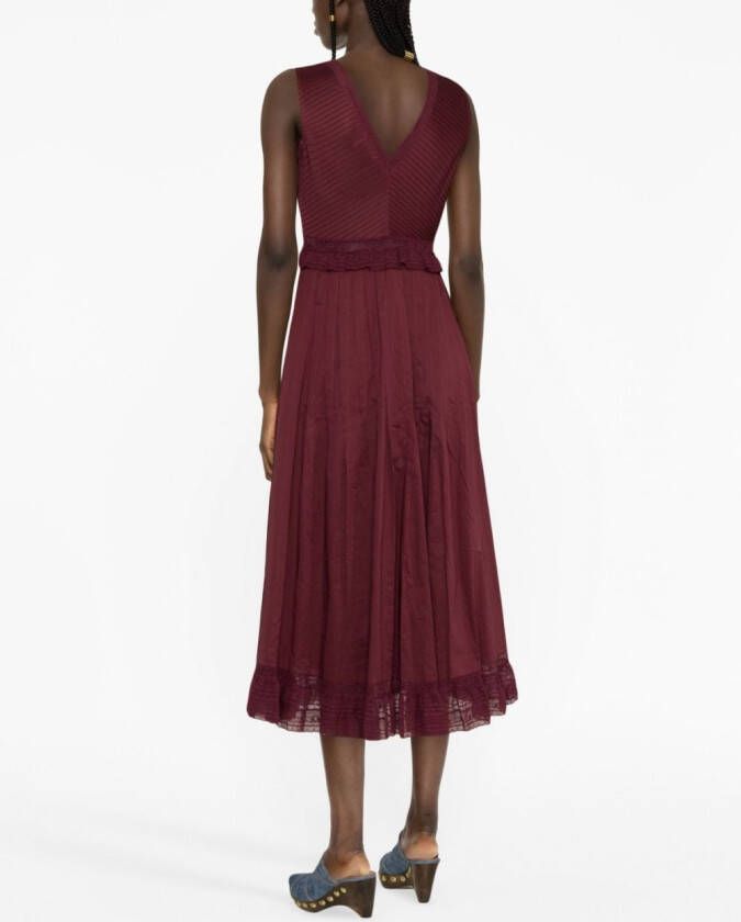 See by Chloé Midi-jurk met V-hals Roze