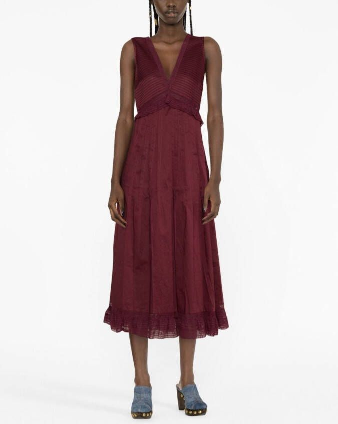 See by Chloé Midi-jurk met V-hals Roze