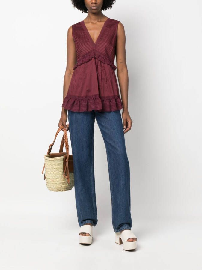 See by Chloé Blouse met ruches Rood