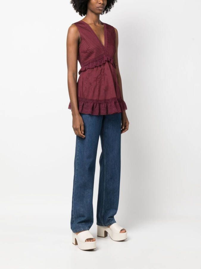 See by Chloé Blouse met ruches Rood