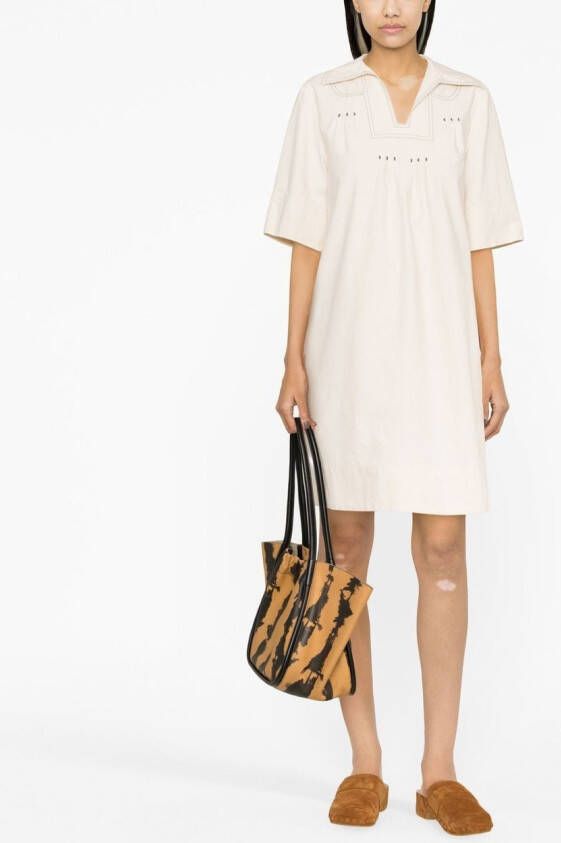 See by Chloé Mini-jurk met borduurwerk Wit