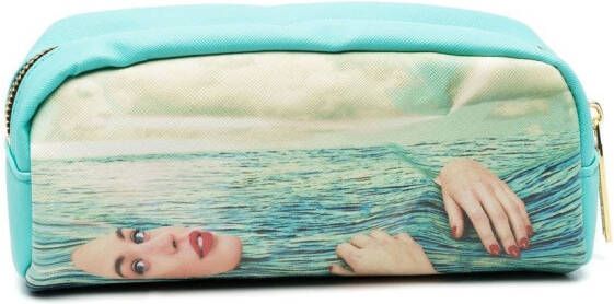 Seletti Toilettas met print Blauw
