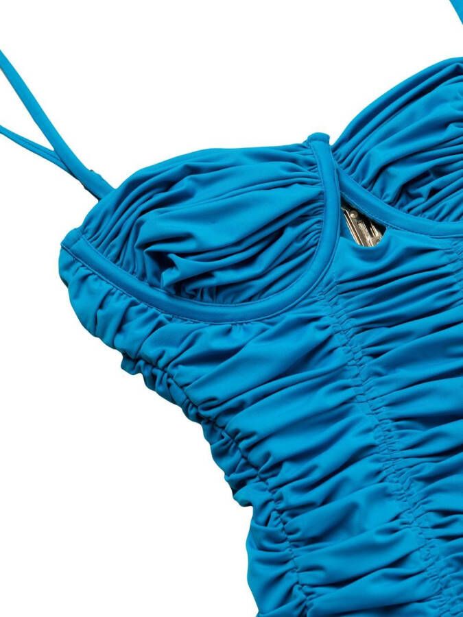 Self-Portrait Badpak met ruches Blauw