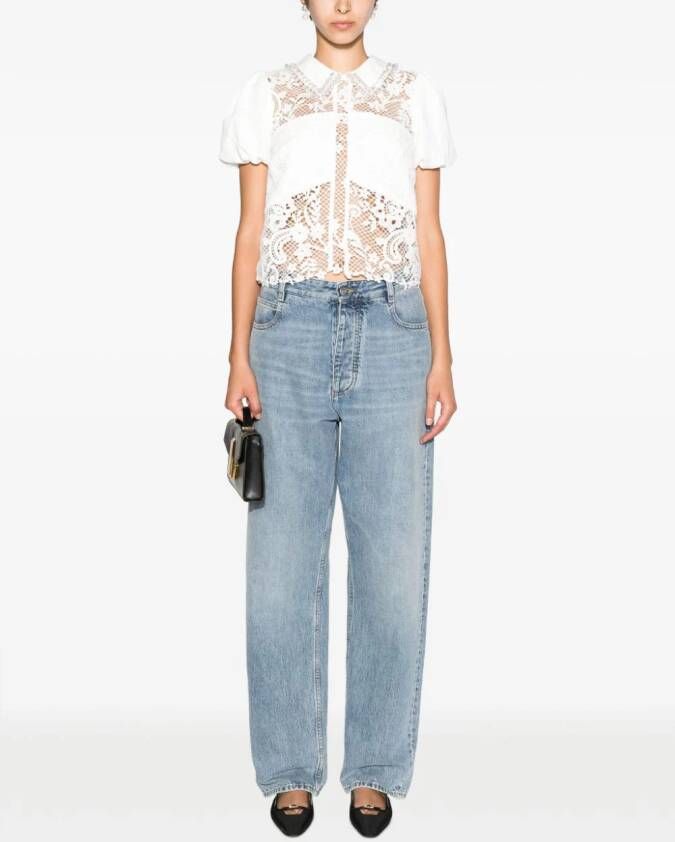 Self-Portrait Blouse met ruches Wit