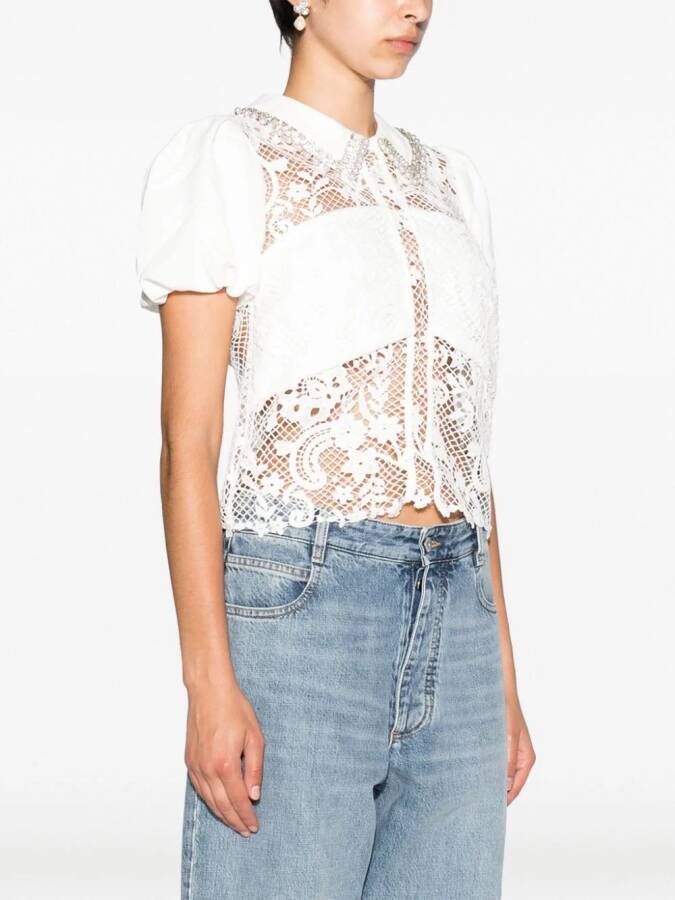 Self-Portrait Blouse met ruches Wit