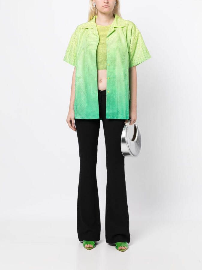 Self-Portrait Blouse versierd met stras Groen