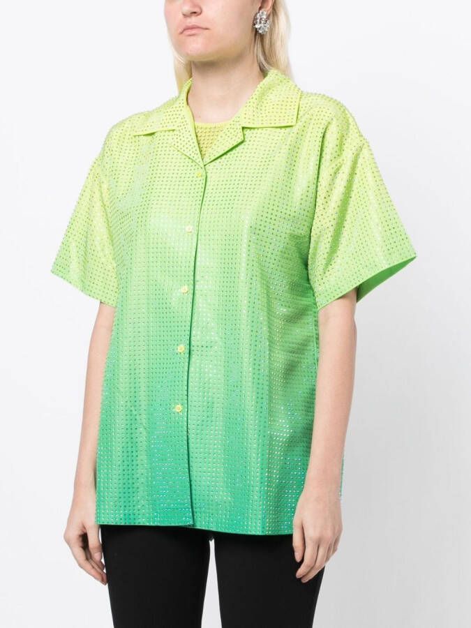 Self-Portrait Blouse versierd met stras Groen
