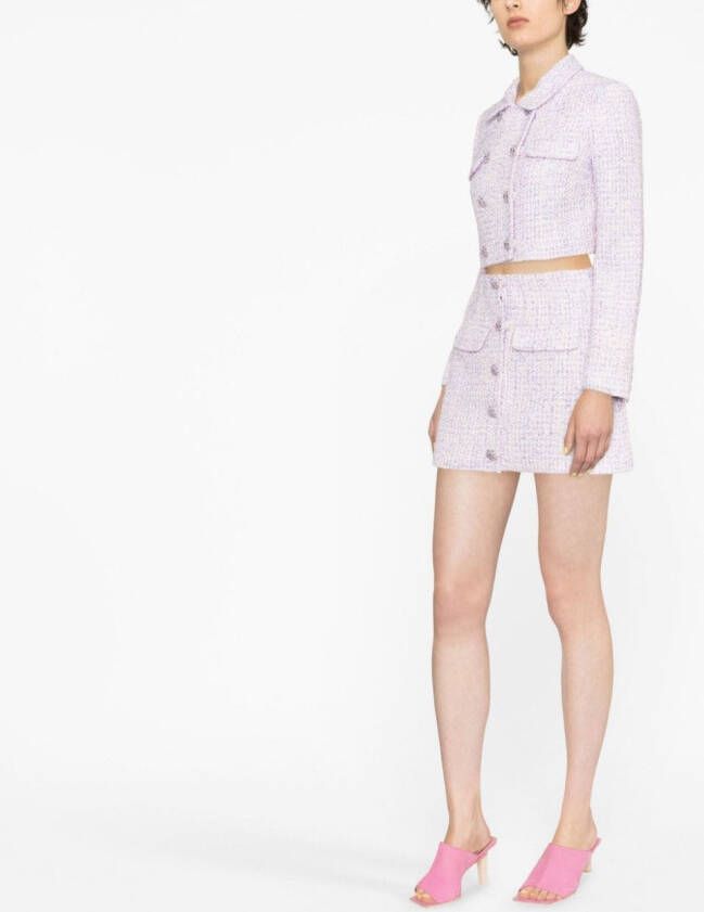 Self-Portrait High waist mini-rok Paars