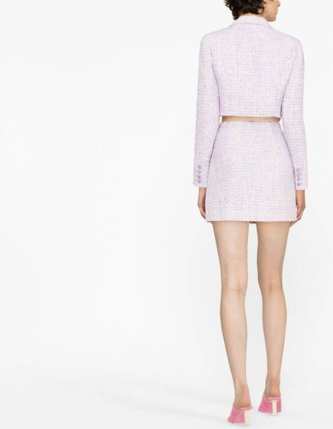 Self-Portrait High waist mini-rok Paars