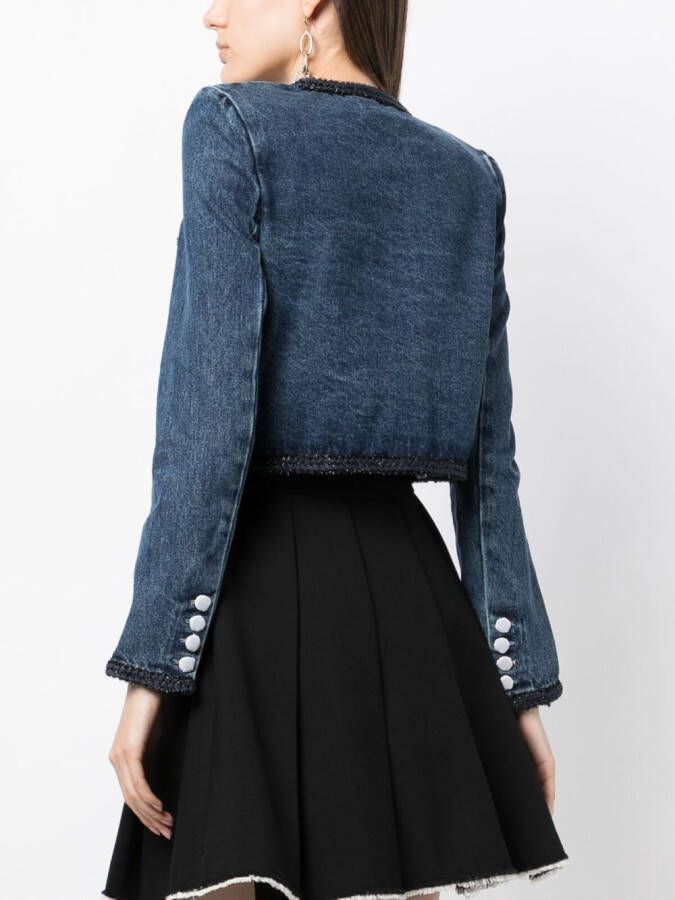 Self-Portrait Denim jack Blauw