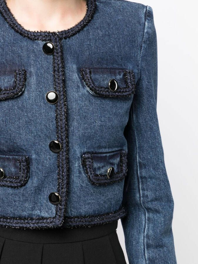 Self-Portrait Denim jack Blauw